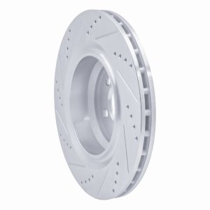 Chrysler 300 Brake Rotor (1) - Rear Right - R1 Concepts - Drilled & Slotted - Silver - `05-`23